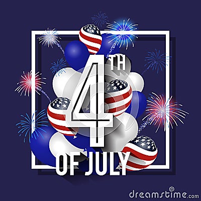 4TH of July Celebration Background Design Vector Illustration