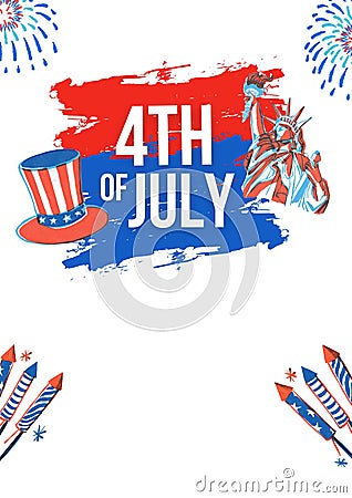 4th Of July Celebration Event Flyer Stock Photo