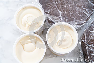 4th of July chocolate cake Stock Photo