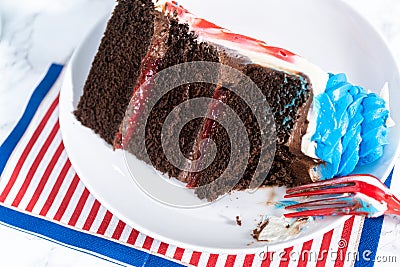 4th of July chocolate cake Stock Photo