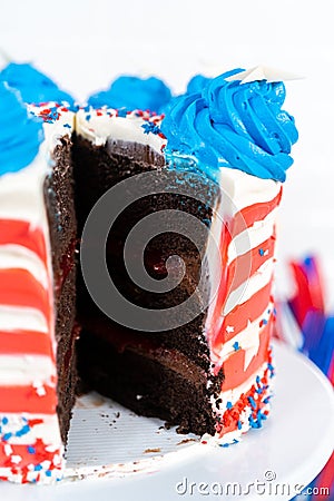 4th of July chocolate cake Stock Photo