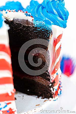 4th of July chocolate cake Stock Photo