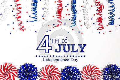 4th of July decorations on a white background Stock Photo