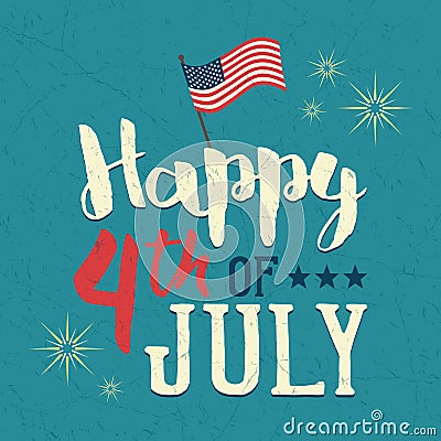 4th of July design poster Vector Illustration