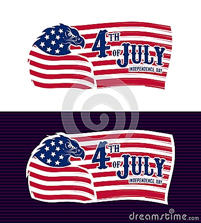 4th of July Eagle US Flag Vector Illustration