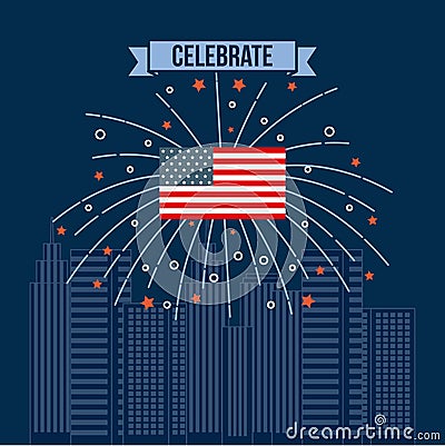 4th of july emblem image Vector Illustration