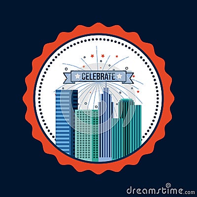 4th of july emblem image Vector Illustration