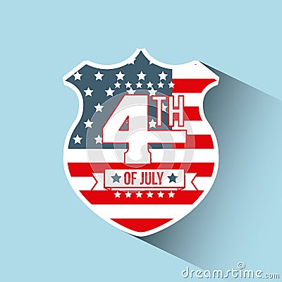 4th of july emblem image Vector Illustration