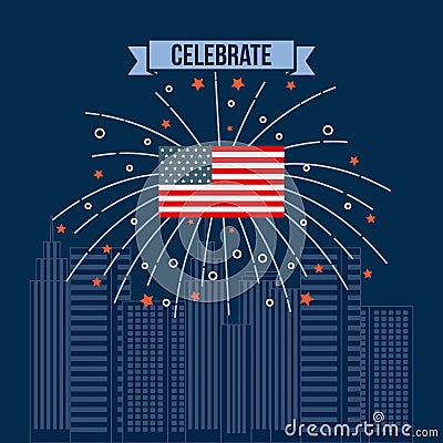 4th of july emblem image Vector Illustration