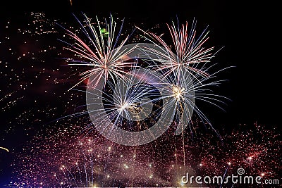 4th of July Fireworks Display Finale Stock Photo