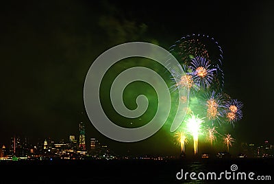 4th of July Fireworks in New York Editorial Stock Photo