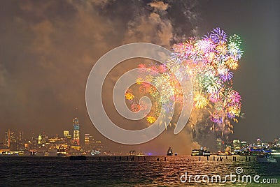 4th of July Fireworks in New York Editorial Stock Photo