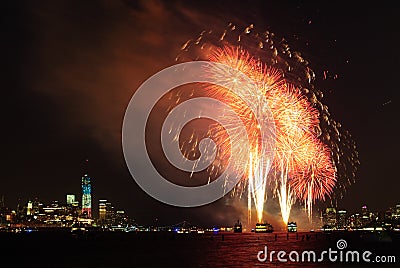 4th of July Fireworks in New York Editorial Stock Photo