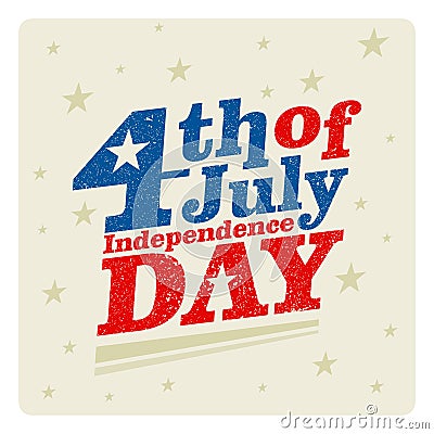 4th of July. Happy Independence Day vector. Fourth of July greeting design. Vector Illustration