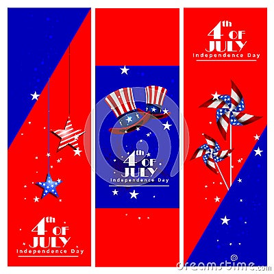 4th of July Independence Day of America background Vector Illustration