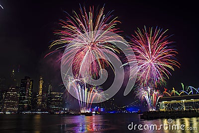 4th July Macy& x27;s fireworks Stock Photo