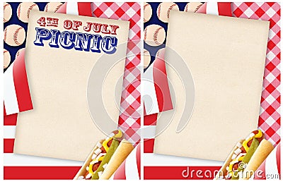 4th of July Picnic Invitation Stock Photo