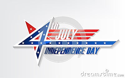 4th of July, United Stated independence day, American national day on USA flag, vector illustration Vector Illustration