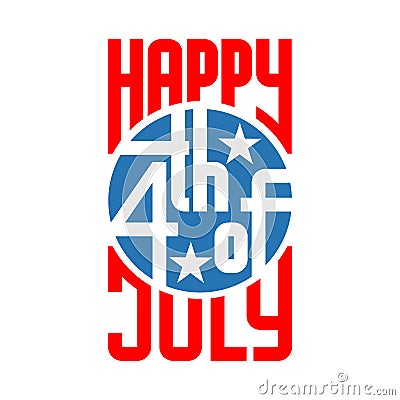 4th of July USA Independence Day logo vector Vector Illustration