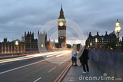 26th June 2015: London, UK, Big Ben or Great Clock Tower or Palace of Westminster or UK Parliament at night Editorial Stock Photo