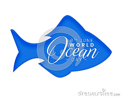 8th june world ocean day background with paper cut effect Stock Photo