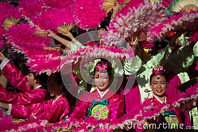 The 40th LA Korean Festival on september 28, 2013 in Los Angeles Editorial Stock Photo