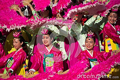 The 40th LA Korean Festival on september 28, 2013 in Los Angeles Editorial Stock Photo