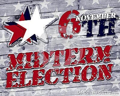 6th november midterm election poster with stars Stock Photo