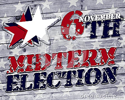 6th november midterm election poster with stars Stock Photo