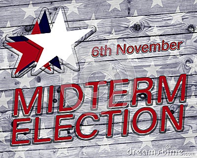 6th november midterm election poster with stars Stock Photo