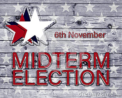 6th november midterm election poster with stars Stock Photo