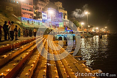 Dev diwali celebration at varanasi india Editorial Stock Photo