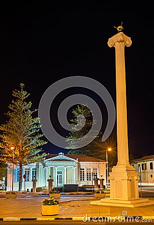 The 28th of October Column in Paphos Stock Photo