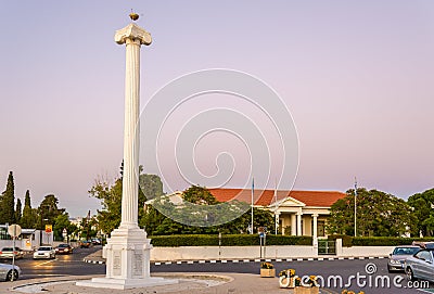 The 28th of October Column in Paphos Stock Photo