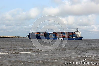 12th September 2021 MV Arkas in Nigeria port Editorial Stock Photo