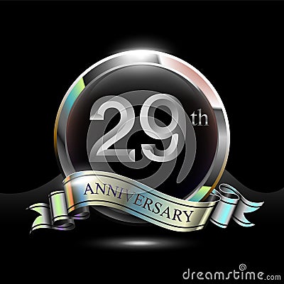 29th silver anniversary logo Vector Illustration