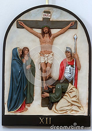 12th Stations of the Cross, Jesus dies on the cross Stock Photo