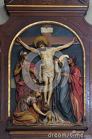 12th Stations of the Cross, Jesus dies on the cross Stock Photo