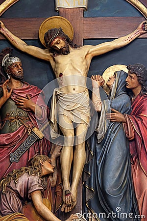 12th Stations of the Cross, Jesus dies on the cross Stock Photo