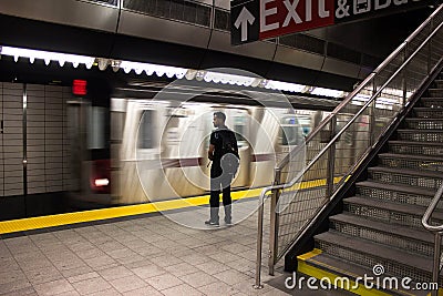 34th street Hudson Yards subway station- New York Editorial Stock Photo