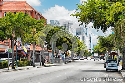 8th street in Little Havana, Miami Editorial Stock Photo