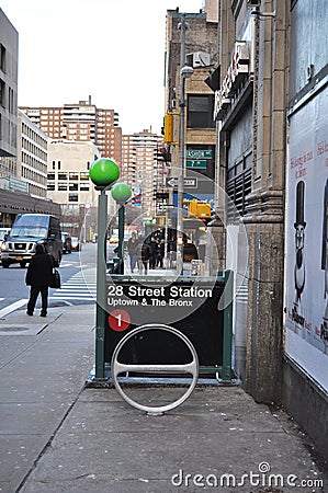 28th Street Subway Station Editorial Stock Photo