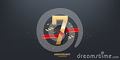 7th Year Anniversary Background Vector Illustration