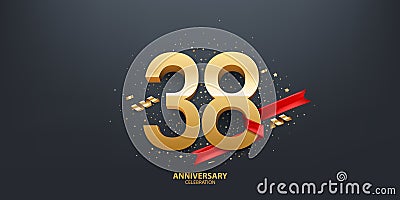 38th Year Anniversary Background Vector Illustration