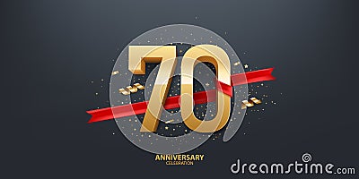 70th Year Anniversary Background Vector Illustration