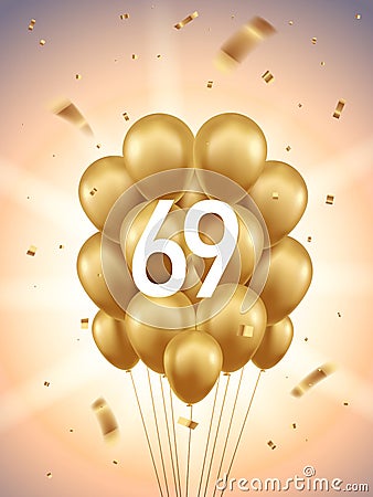 69th Year Anniversary Background Vector Illustration
