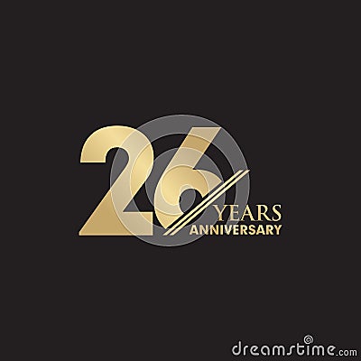 26th year anniversary emblem logo design template Vector Illustration