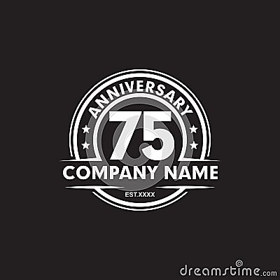 75th year anniversary emblem logo design vector template Vector Illustration