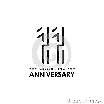 11th year anniversary logo design vector template Vector Illustration
