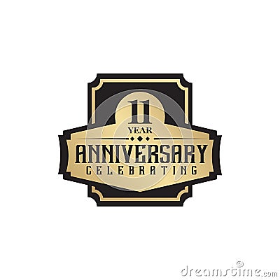 11th year anniversary logo design vector template Vector Illustration